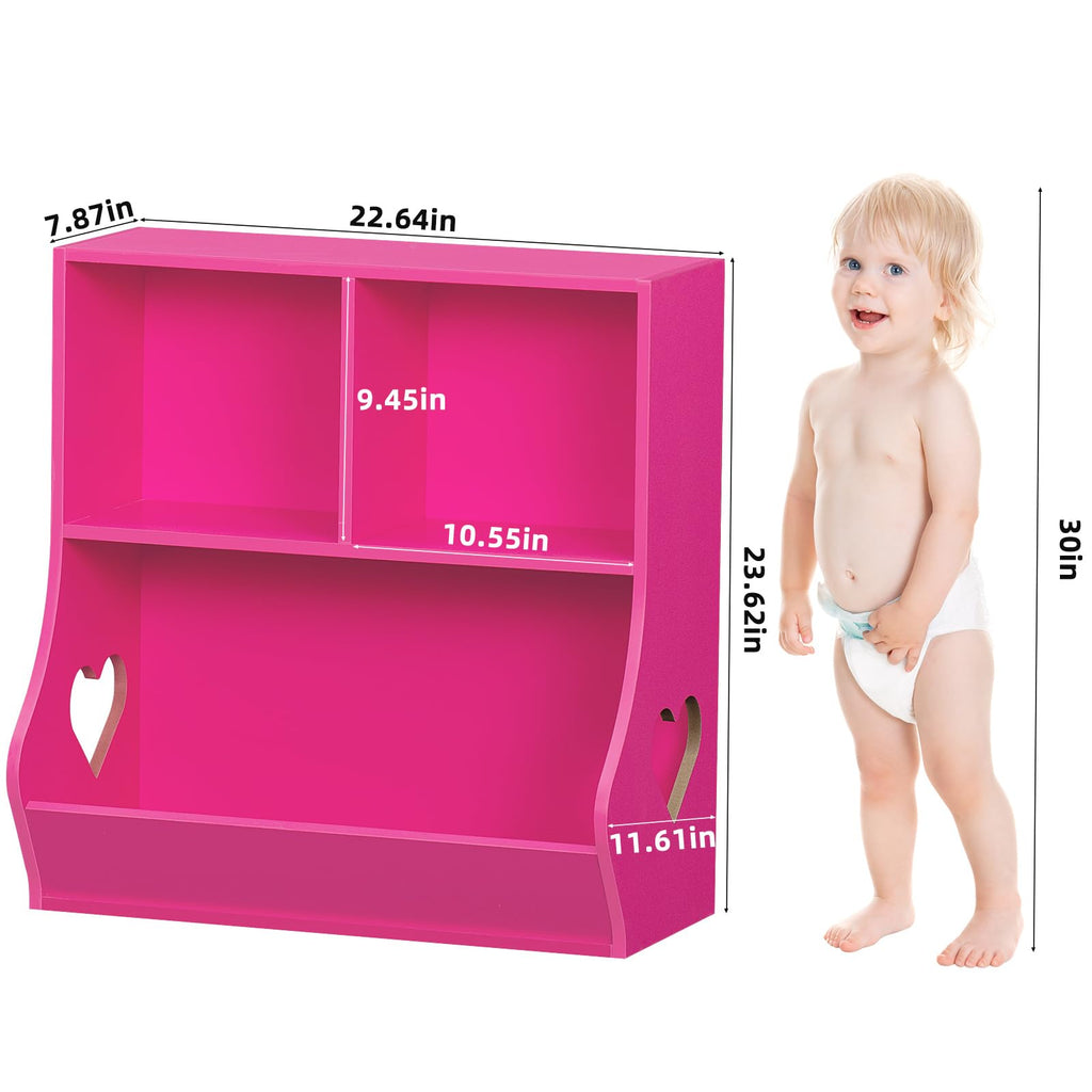Lerliuo Kids Bookshelf and Toy Storage, 2 Tier Book Shelf for Kids Rooms