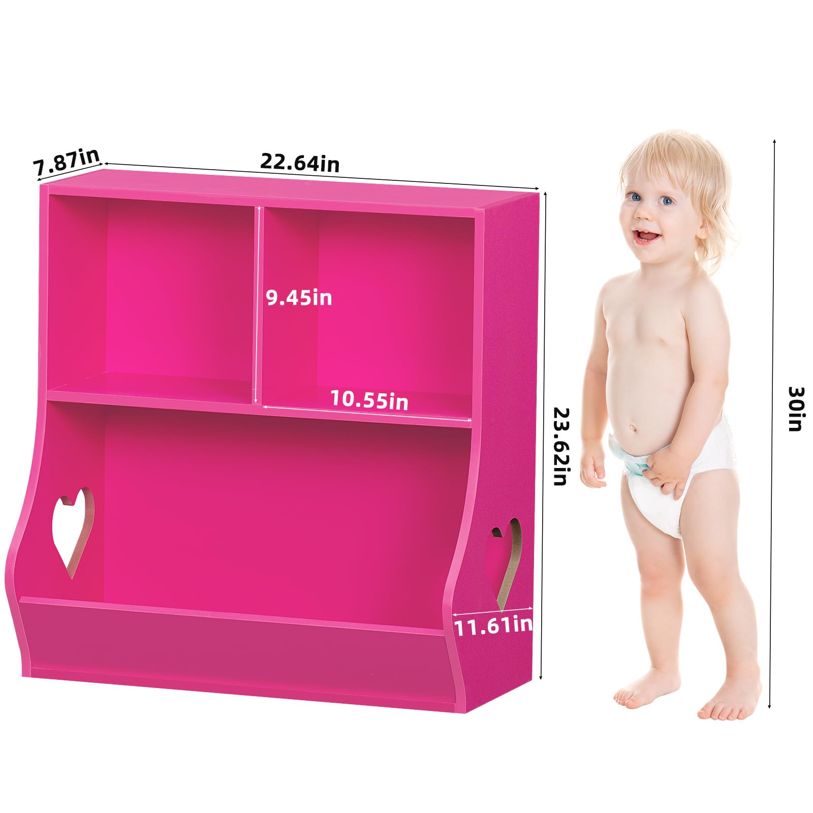 Lerliuo Kids Bookshelf and Toy Storage, 2 Tier Book Shelf for Kids Rooms