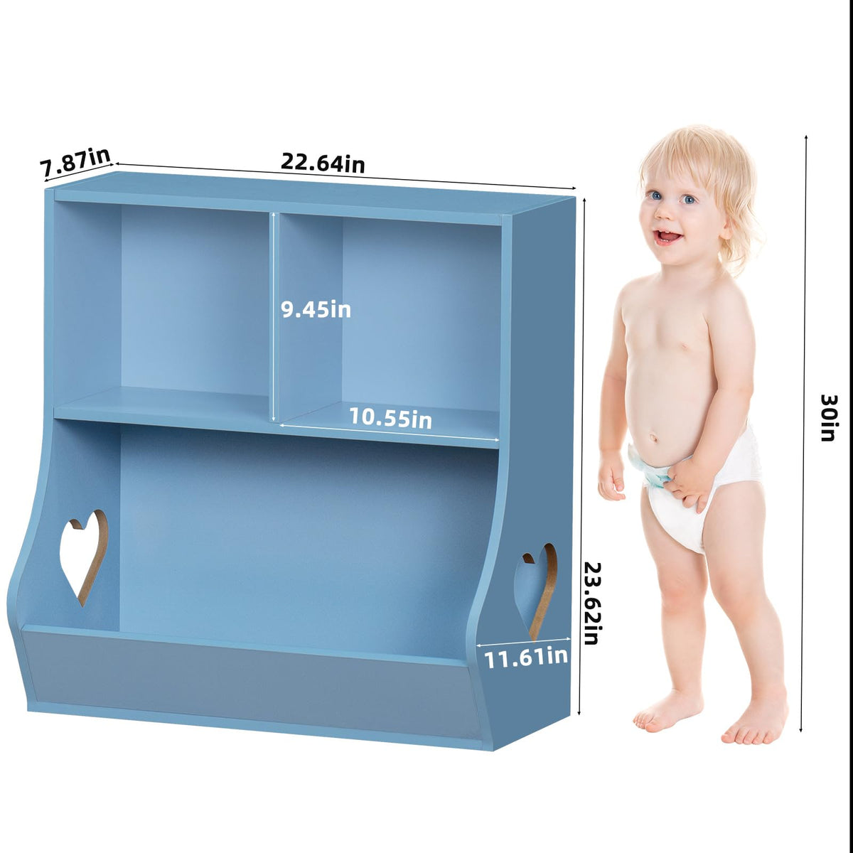 Lerliuo Kids Bookshelf and Toy Storage, 2 Tier Book Shelf for Kids Rooms