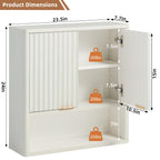 LEYAOYAO Modern Fluted Bathroom Wall Cabinet, Wall-Mounted Medicine Cabinet