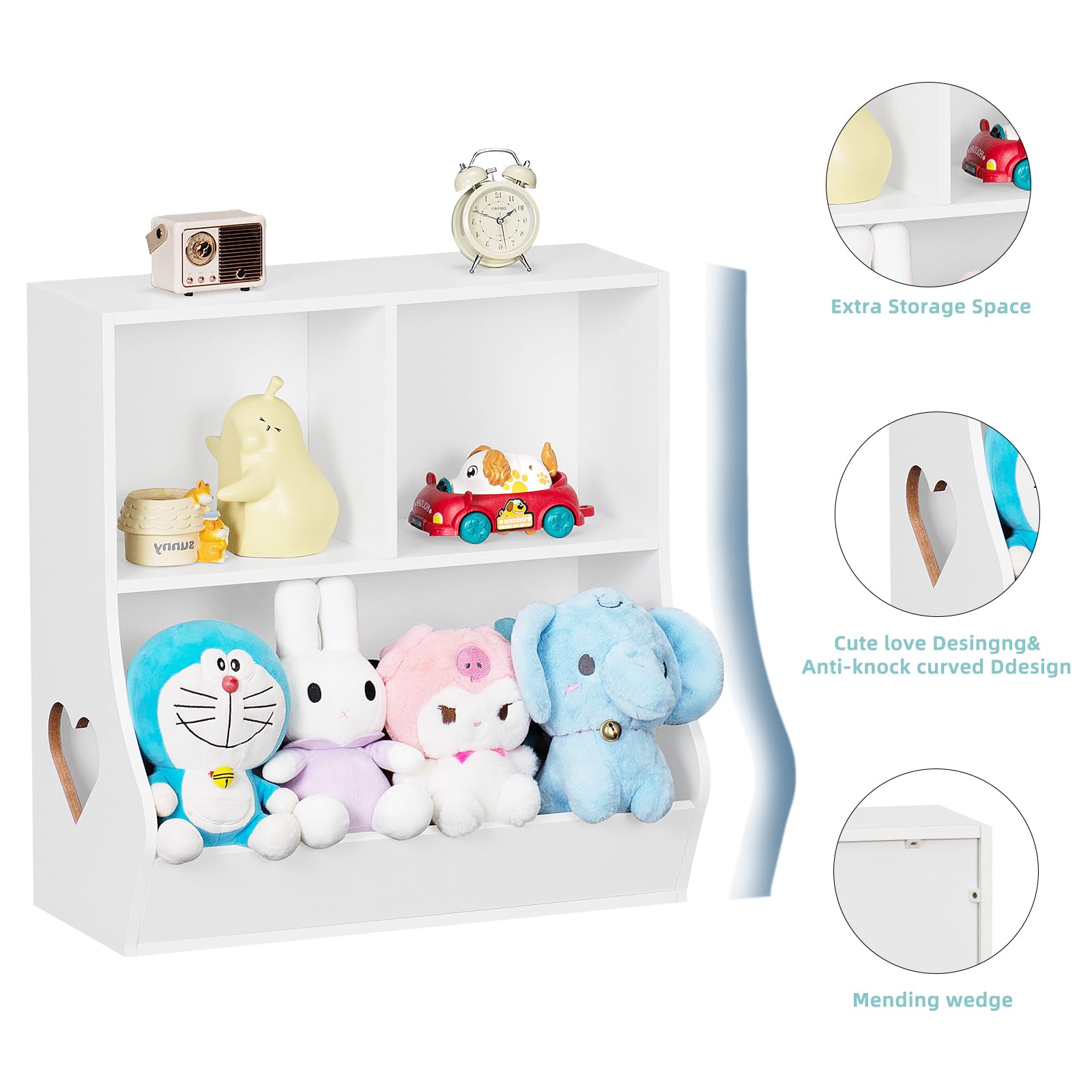 Lerliuo Kids Bookshelf and Toy Storage, 2 Tier Book Shelf for Kids Rooms