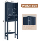 LEYAOYAO Modern Fluted Bathroom Wall Cabinet, Wall-Mounted Medicine Cabinet