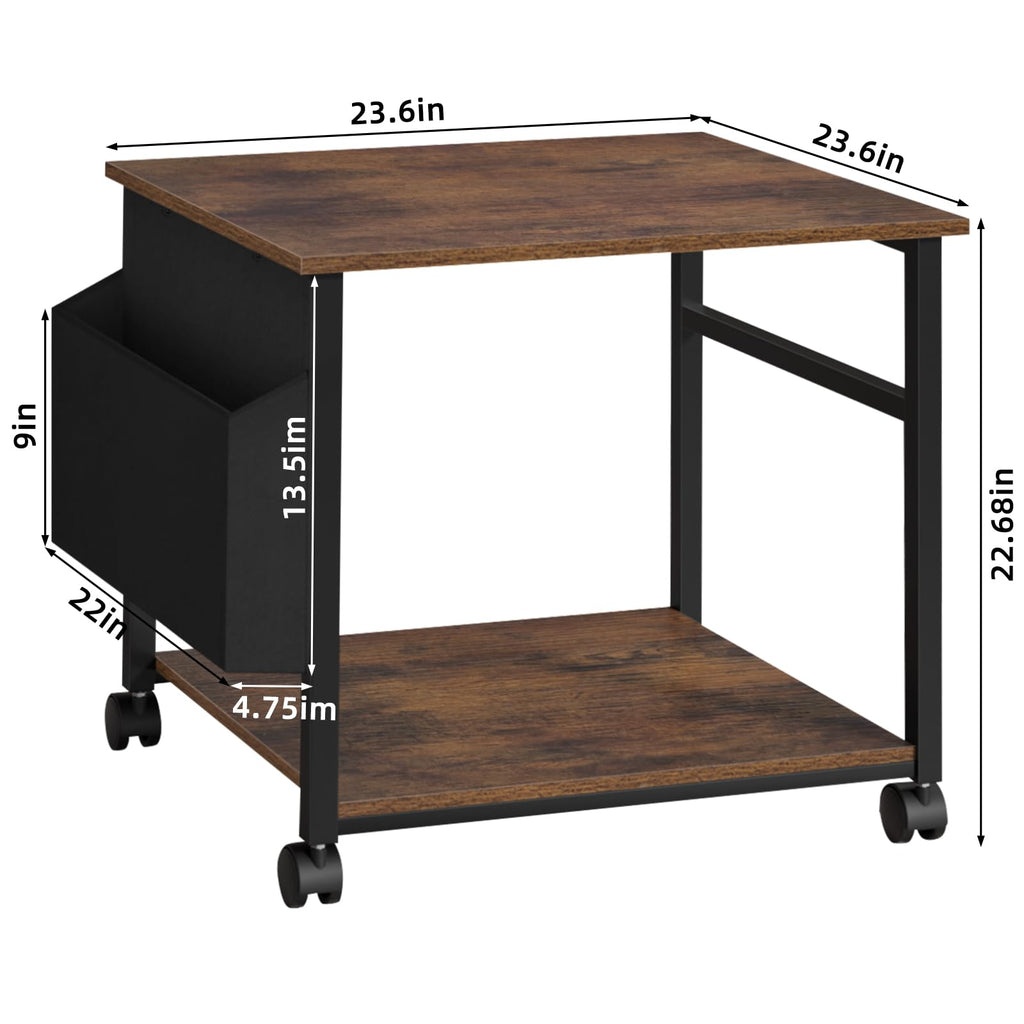 Lerliuo White Large Printer Stand with Storage