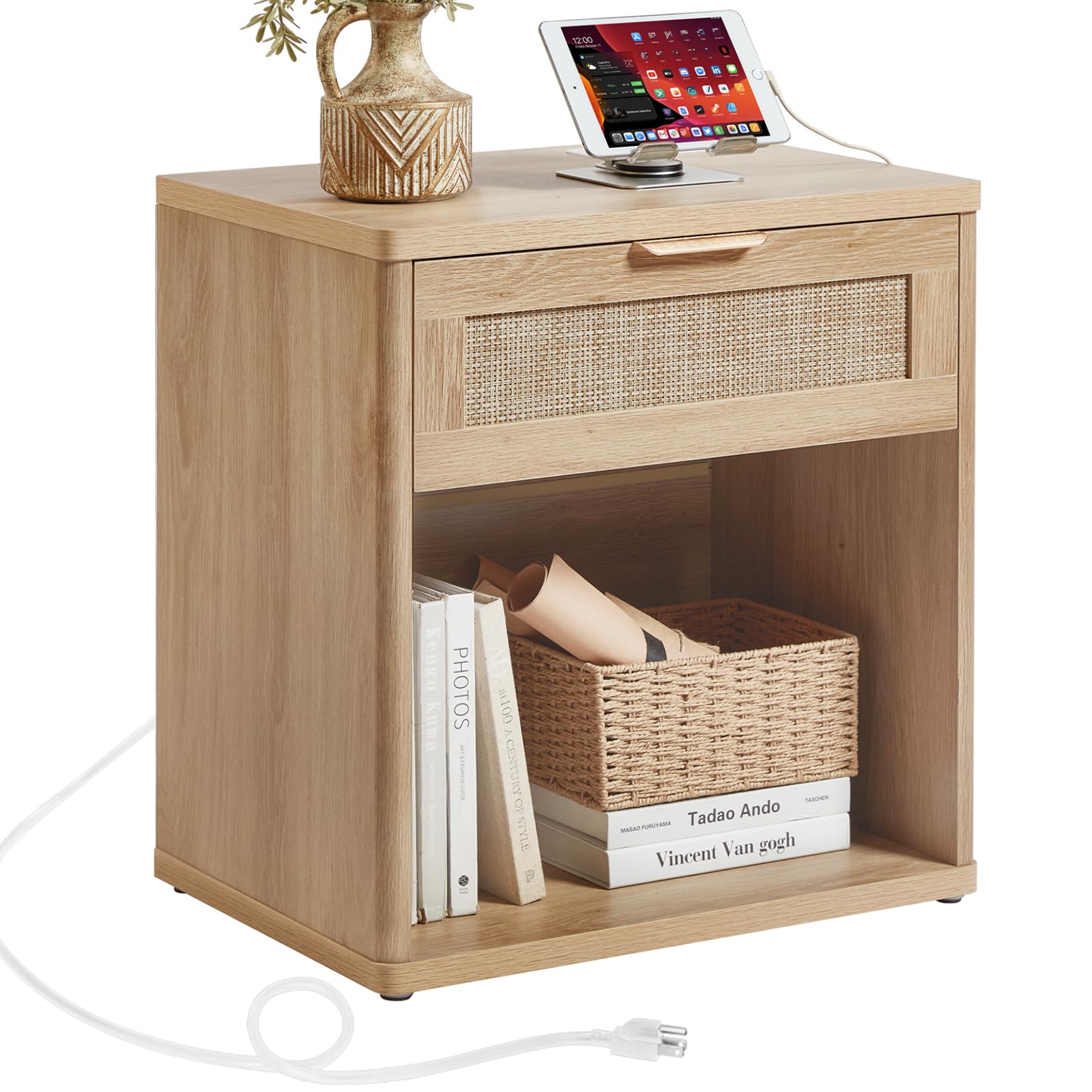 LEYAOYAO Rattan Dresser for Bedroom, 41" Tall Chest of Drawers