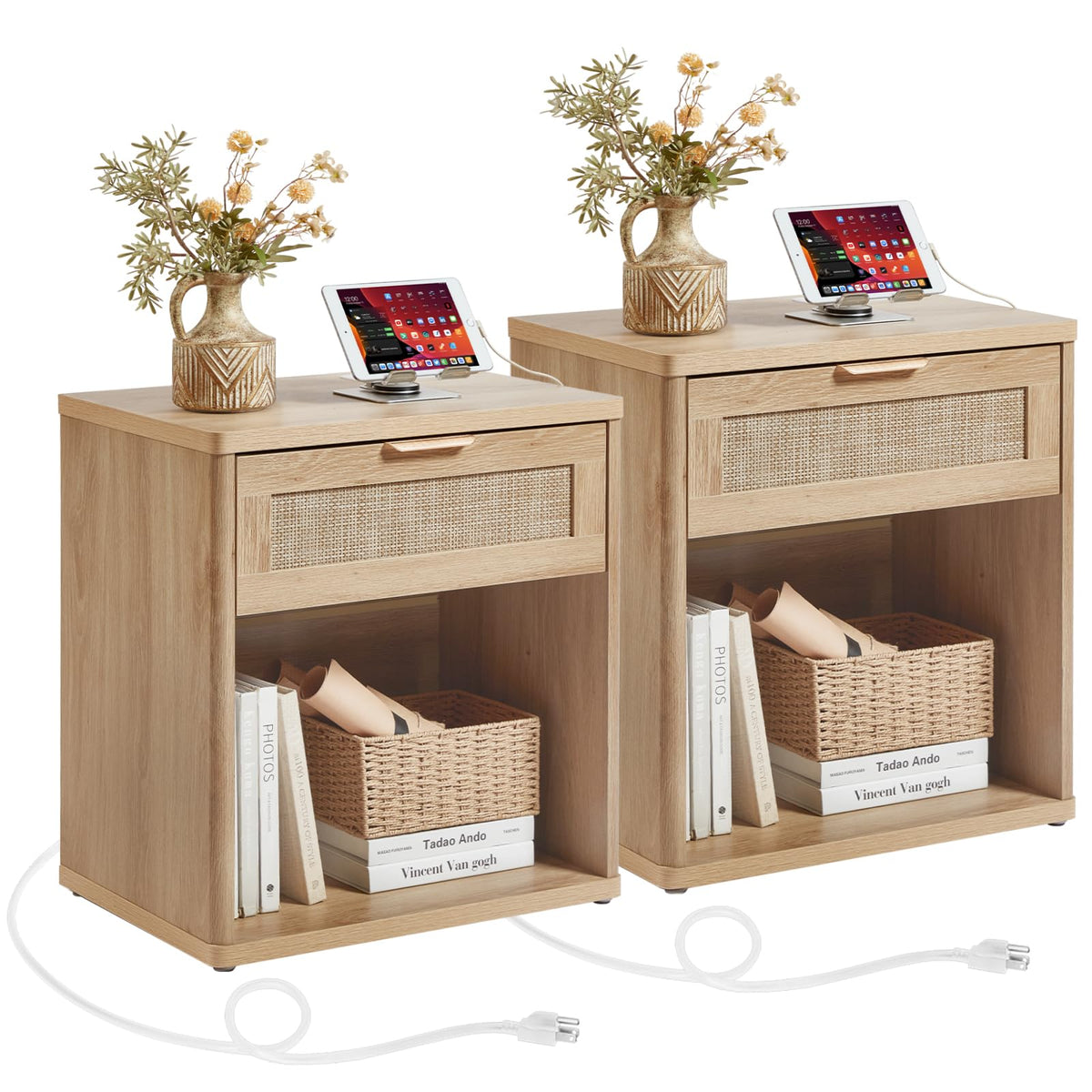 LEYAOYAO Rattan Dresser for Bedroom, 41" Tall Chest of Drawers