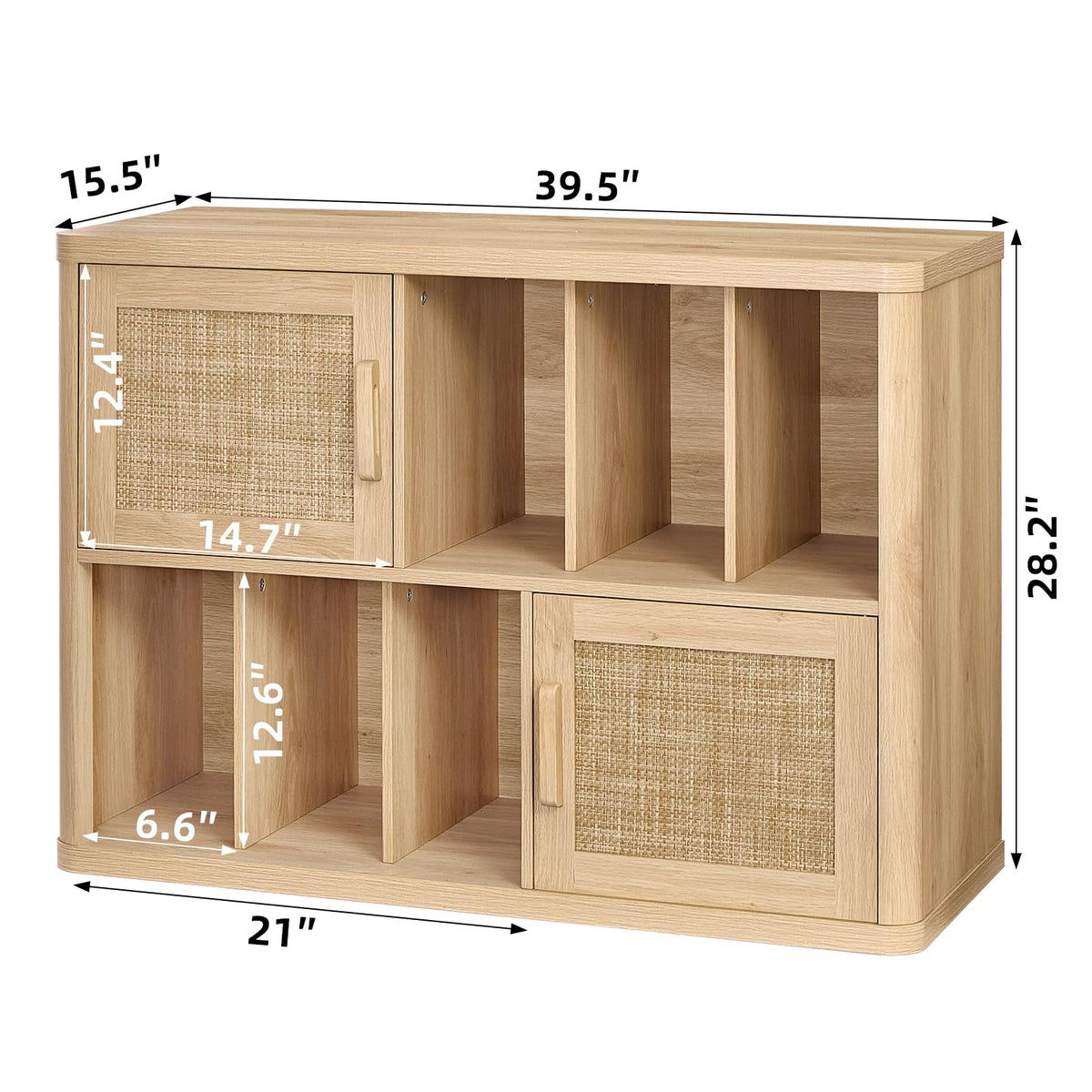LEYAOYAO Large Record Player Stand with Vinyl Storage Up to 450 Albums, Wood Fluted Record Storage Accent Cabinet, Modern Stereo Media Cabinets, Wide Turntable Stand for Living Room, Antique White