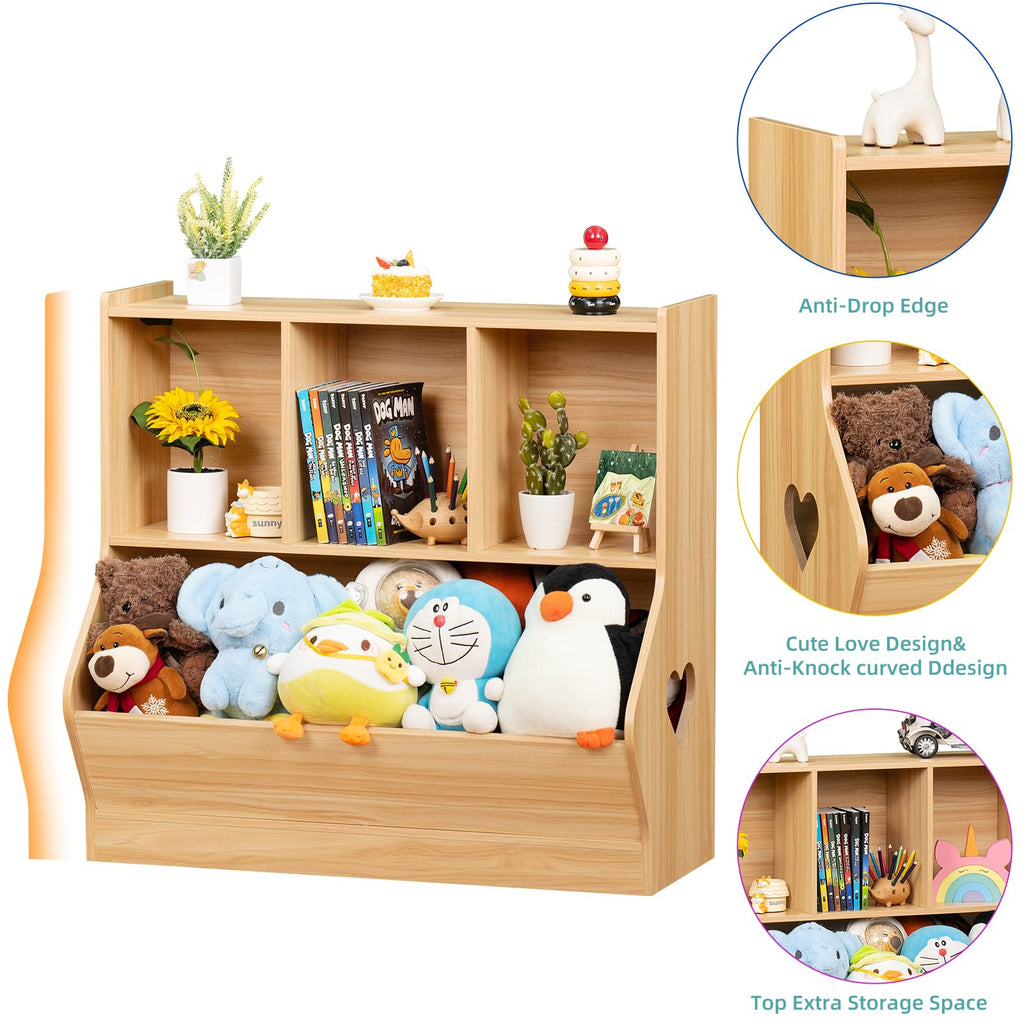 Lerliuo Kids Bookshelf and Toy Storage, 2 Tier Book Shelf for Kids Rooms