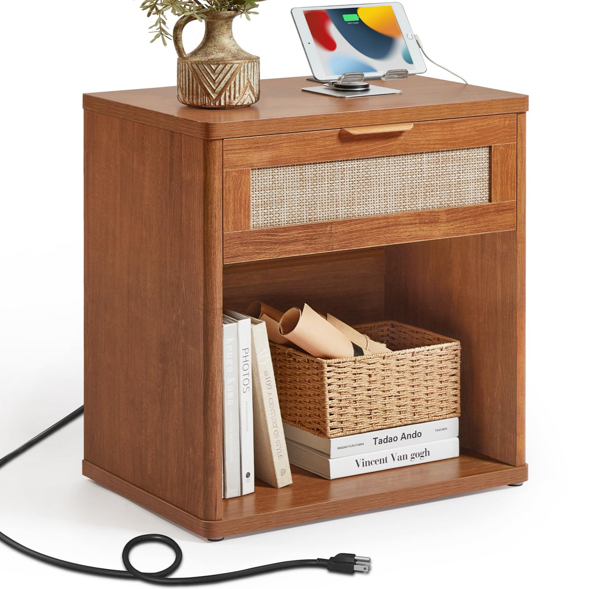 LEYAOYAO Rattan Dresser for Bedroom, 41" Tall Chest of Drawers
