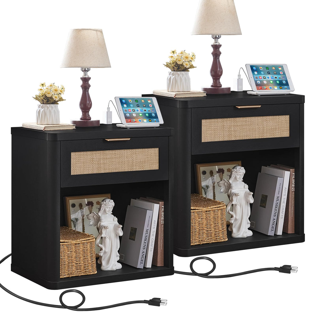 LEYAOYAO Rattan Dresser for Bedroom, 41" Tall Chest of Drawers