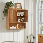 LEYAOYAO Modern Fluted Bathroom Wall Cabinet, Wall-Mounted Medicine Cabinet