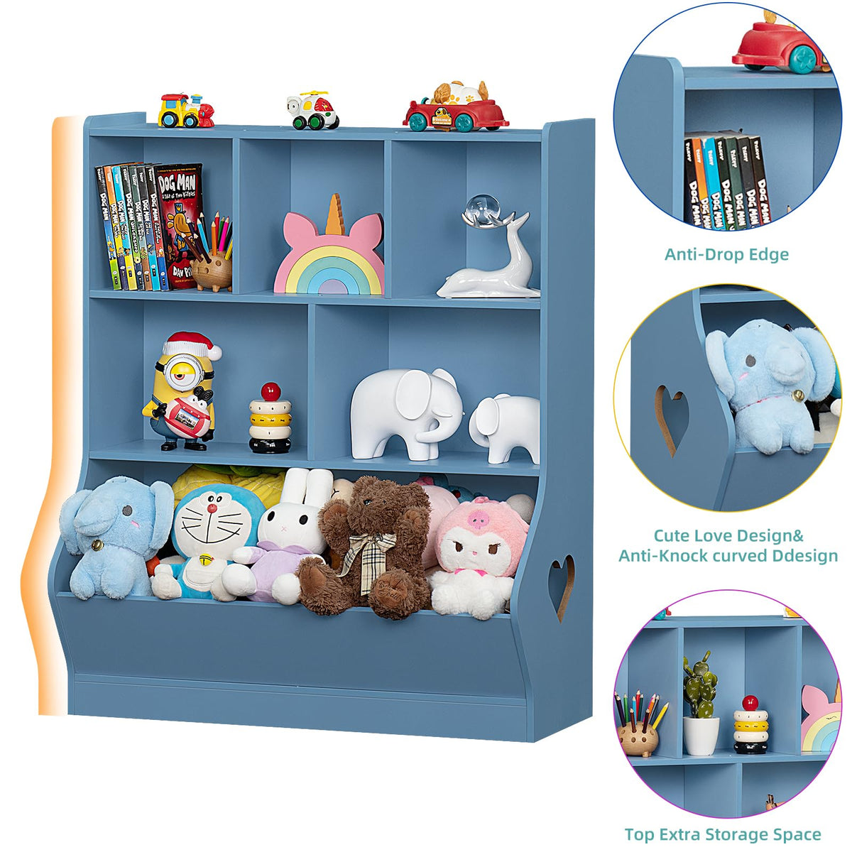 Lerliuo Kids Bookshelf and Toy Storage, 2 Tier Book Shelf for Kids Rooms