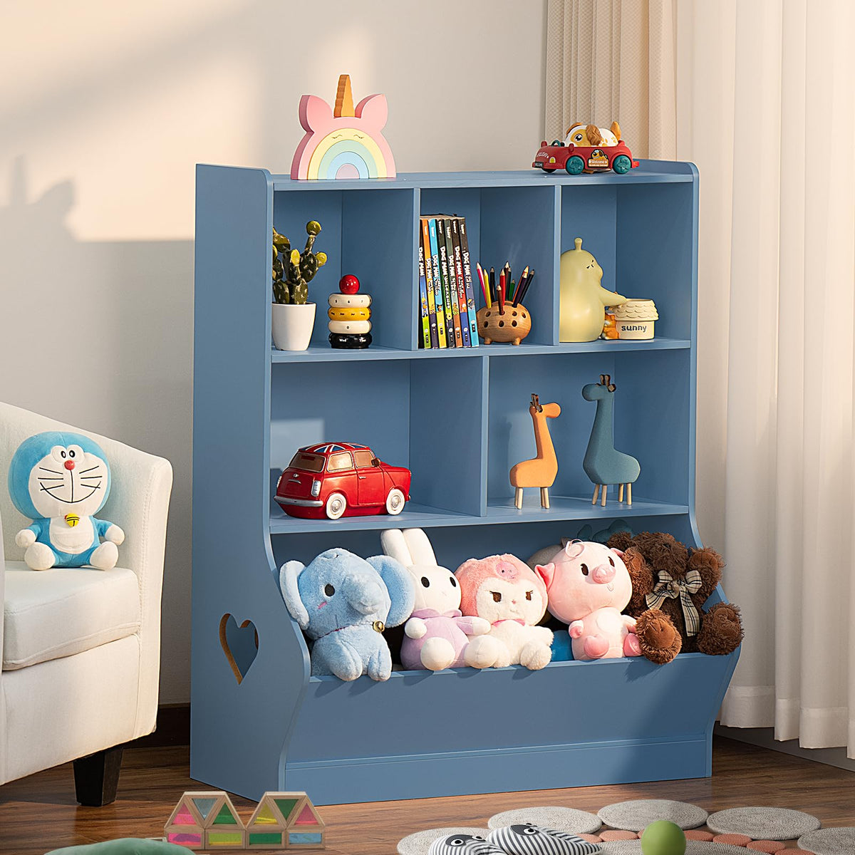 Lerliuo Kids Bookshelf and Toy Storage, 2 Tier Book Shelf for Kids Rooms