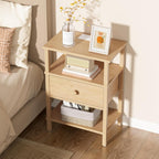 Lerliuo Nightstand Set 2 with Charger, 3 Tier Storage End Table