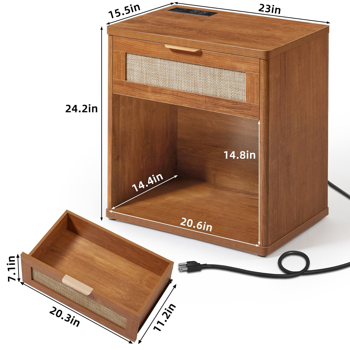 LEYAOYAO Rattan Dresser for Bedroom, 41" Tall Chest of Drawers