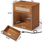 LEYAOYAO Rattan Dresser for Bedroom, 41" Tall Chest of Drawers