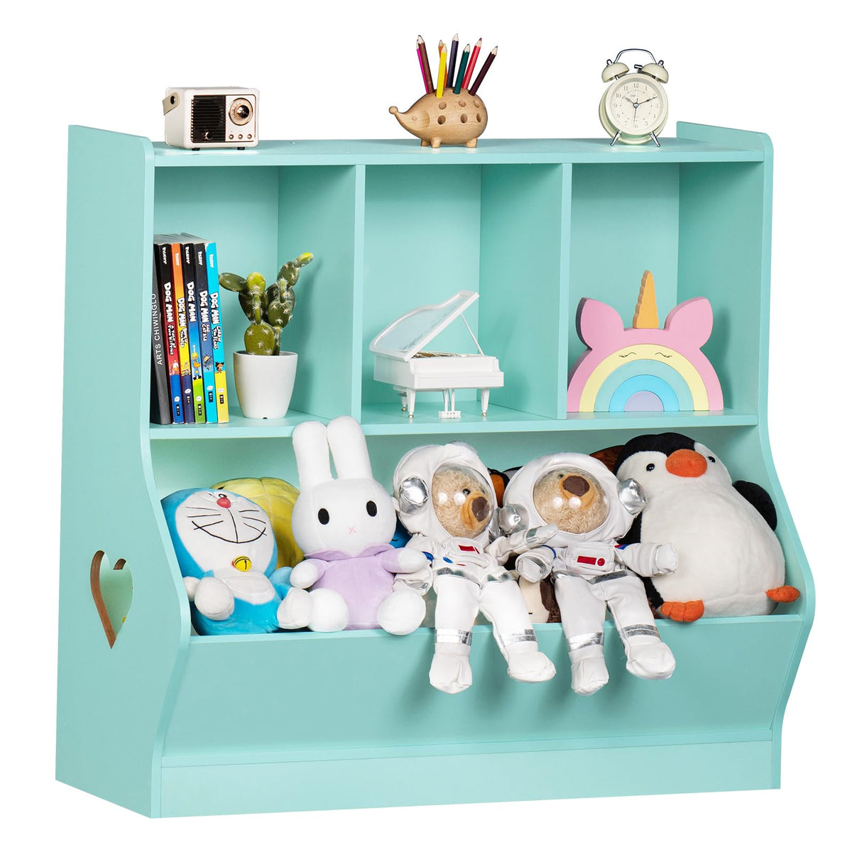 Lerliuo Kids Bookshelf and Toy Storage, 2 Tier Book Shelf for Kids Rooms
