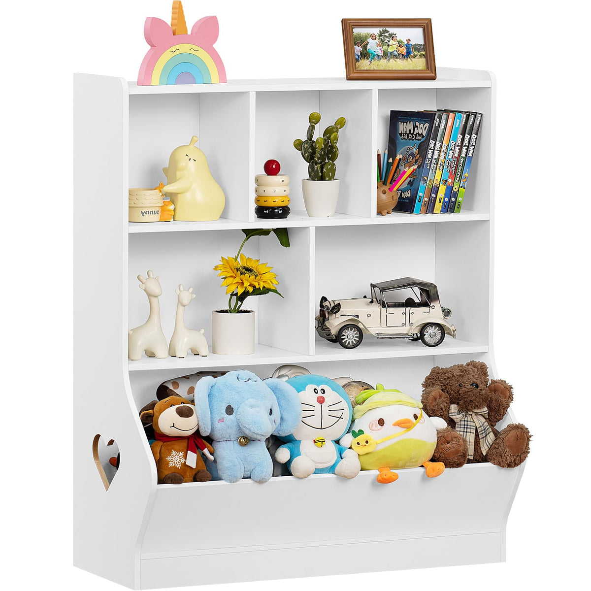 Lerliuo Kids Bookshelf and Toy Storage, 2 Tier Book Shelf for Kids Rooms
