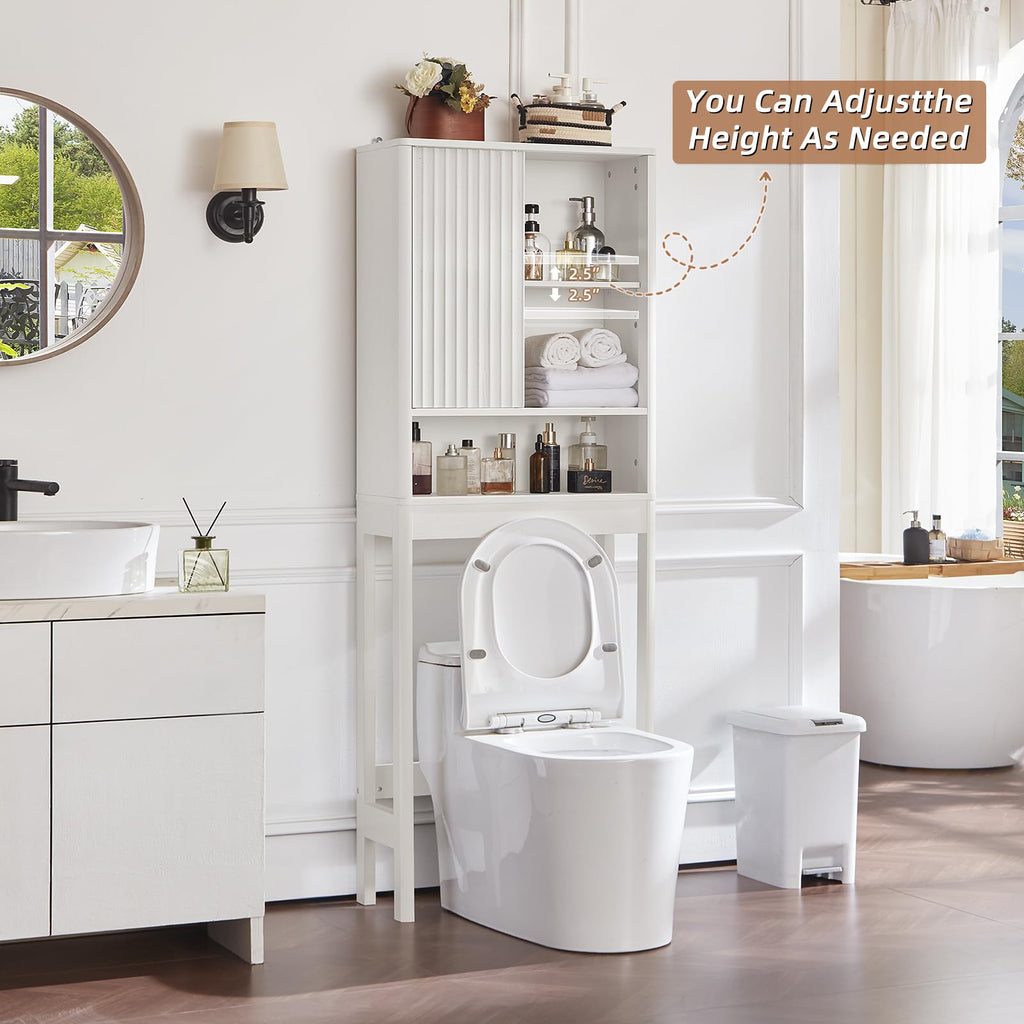 LEYAOYAO Modern Fluted Bathroom Wall Cabinet, Wall-Mounted Medicine Cabinet