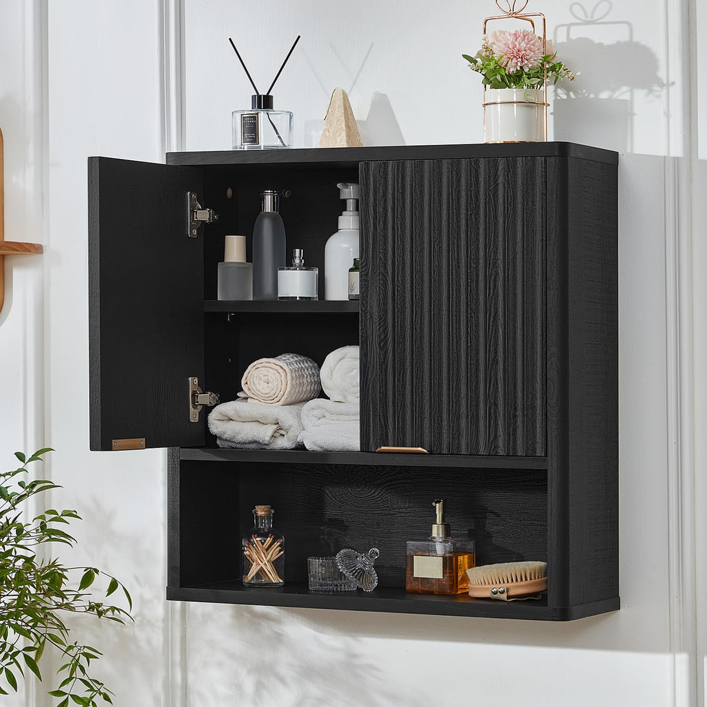 LEYAOYAO 68" Modern Fluted Over The Toilet Storage Cabinet, a Sliding Door