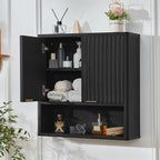 LEYAOYAO Modern Fluted Bathroom Wall Cabinet, Wall-Mounted Medicine Cabinet