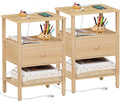 Lerliuo Nightstand Set 2 with Charger, 3 Tier Storage End Table