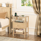 Lerliuo Nightstand Set 2 with Charger, 3 Tier Storage End Table
