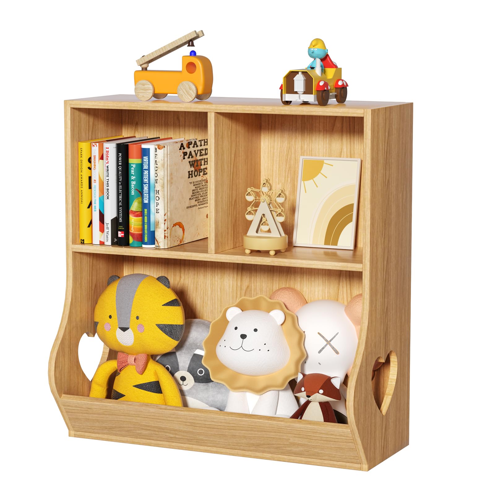 Lerliuo Kids Bookshelf and Toy Storage, 2 Tier Book Shelf for Kids Rooms