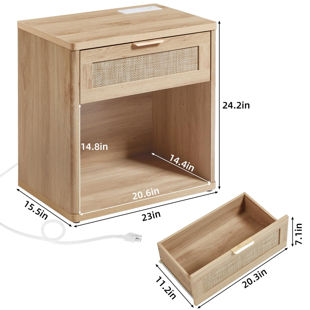 LEYAOYAO Rattan Dresser for Bedroom, 41" Tall Chest of Drawers