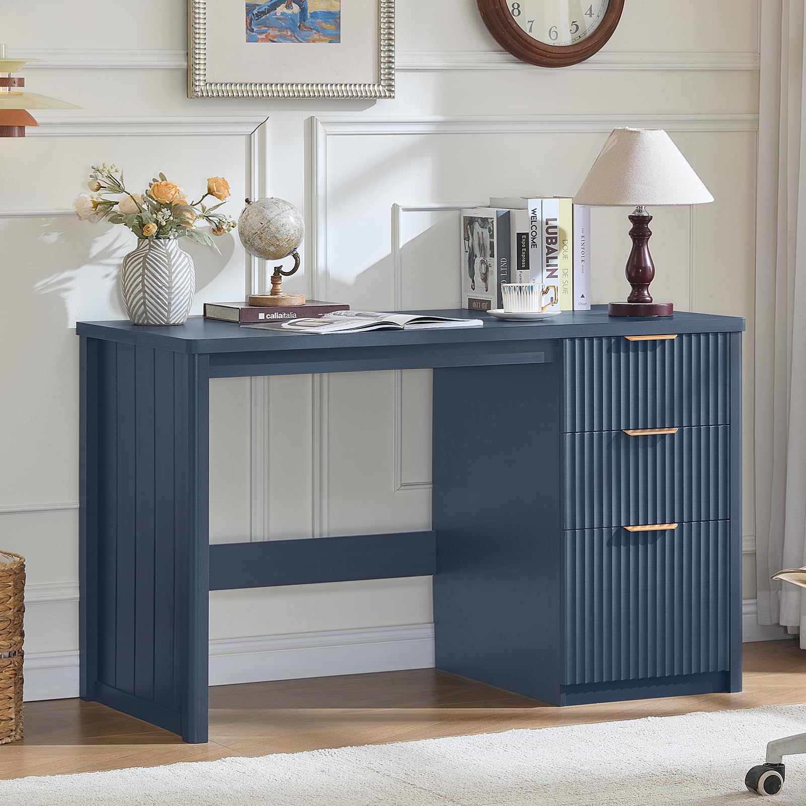 LEYAOYAO Office Desk 48" with 3 Drawers Storage File Cabinet