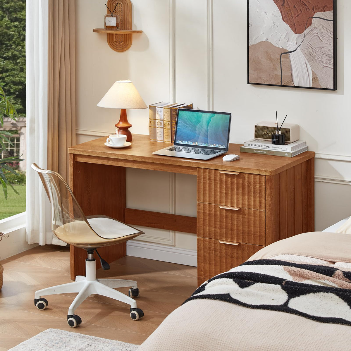 LEYAOYAO Office Desk 48" with 3 Drawers Storage File Cabinet