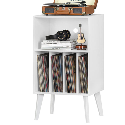 Lerliuo Record Player Stand, Walnut Turntable Stand Holds up to 160 Albums