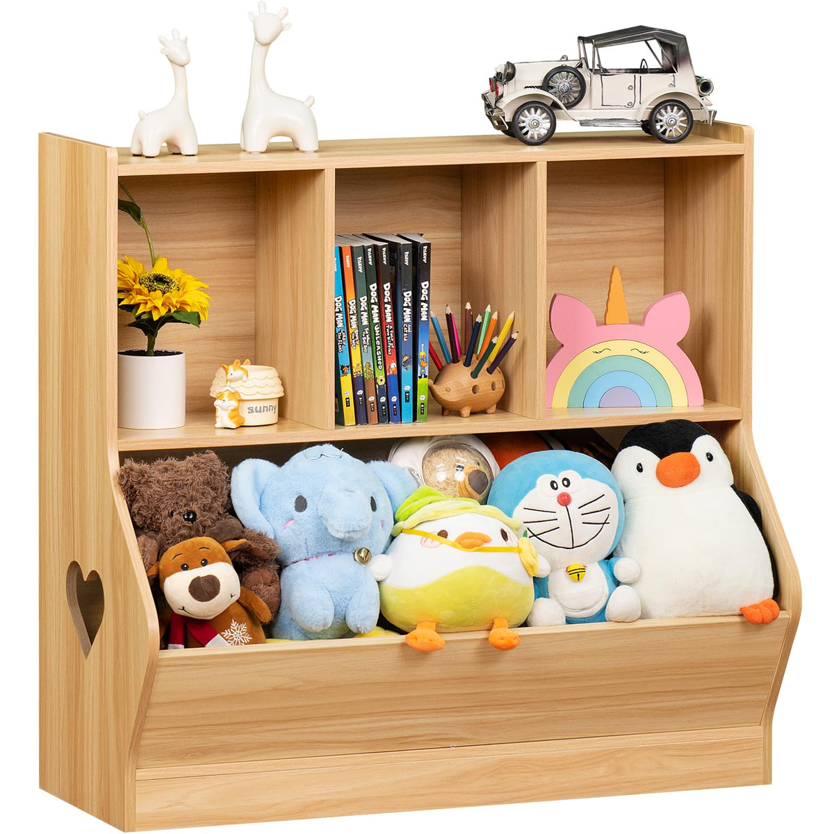 Lerliuo Kids Bookshelf and Toy Storage, 2 Tier Book Shelf for Kids Rooms