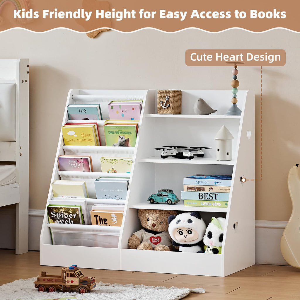 Lerliuo 4 Tier Kids Bookshelf, Book Shelf for Kids Rooms