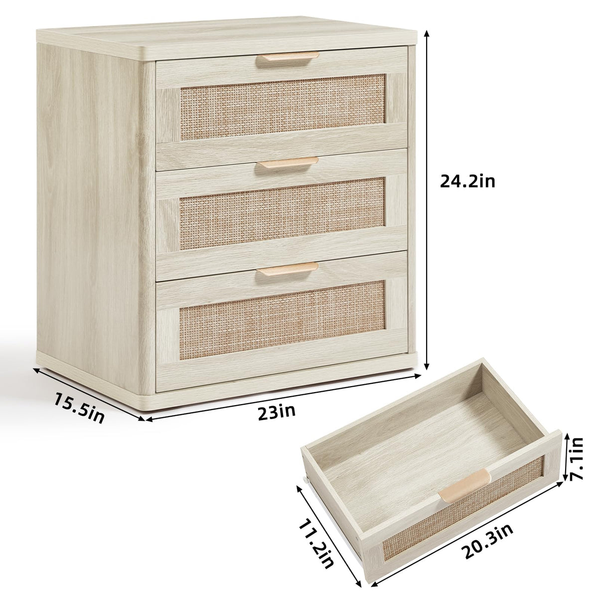 LEYAOYAO Rattan Dresser for Bedroom, 41" Tall Chest of Drawers