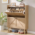 LEYAOYAO Shoe Cabinet Storage for Entryway with 2 Flip Drawers