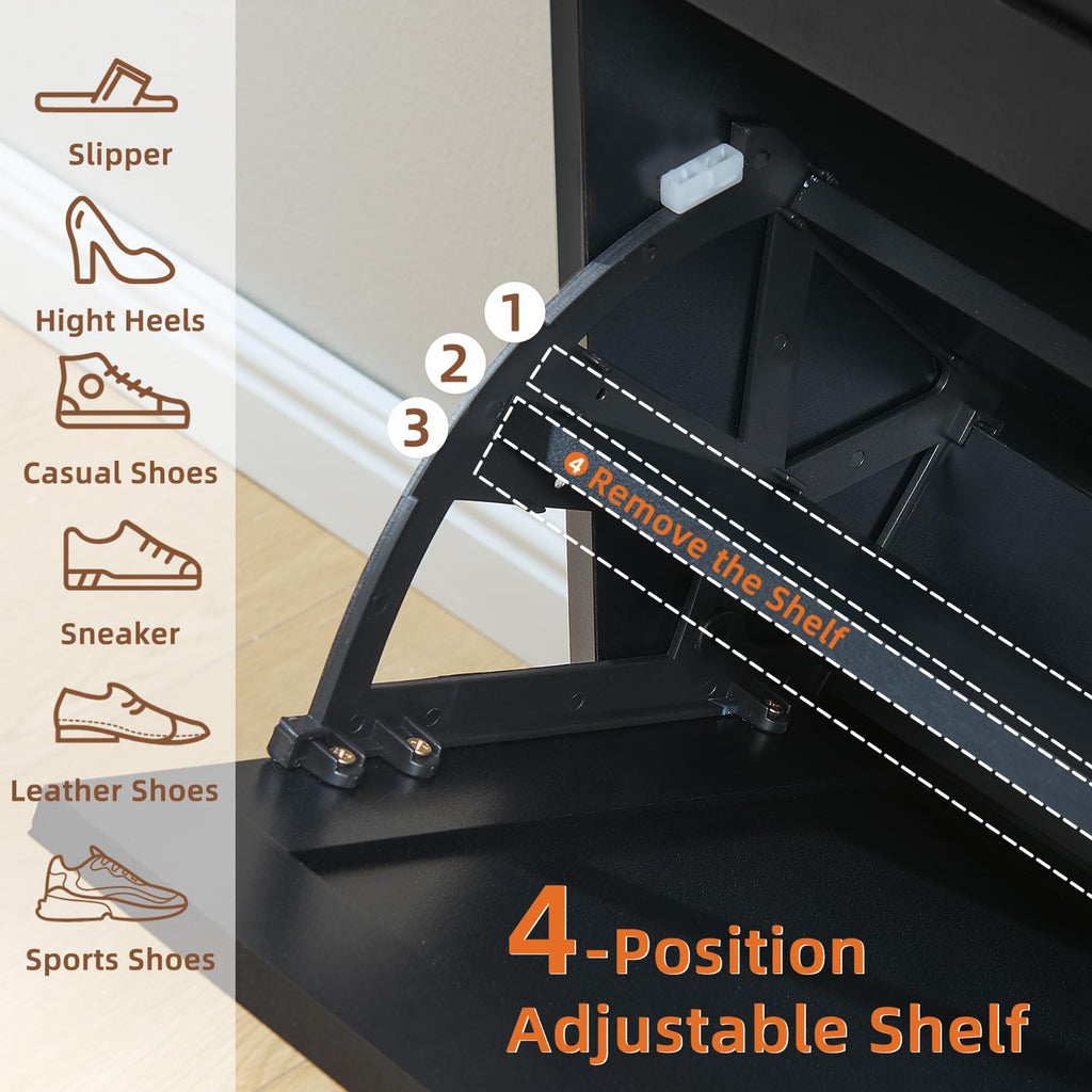 LEYAOYAO Shoe Cabinet Storage for Entryway with 2 Flip Drawers