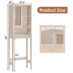 LEYAOYAO Rattan Bathroom Wall Storage Cabinet, Boho Medicine Cabinet