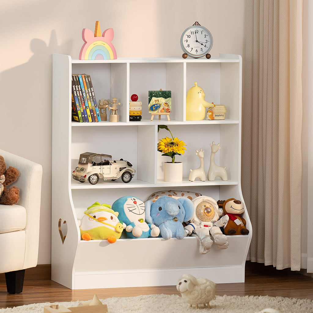 Lerliuo Kids Bookshelf and Toy Storage, 2 Tier Book Shelf for Kids Rooms