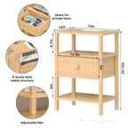 Lerliuo Nightstand Set 2 with Charger, 3 Tier Storage End Table