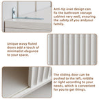 LEYAOYAO Modern Fluted Bathroom Wall Cabinet, Wall-Mounted Medicine Cabinet