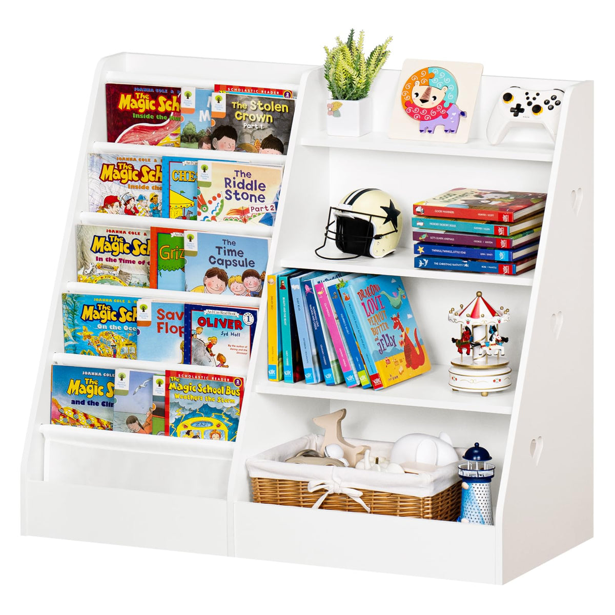 Lerliuo 4 Tier Kids Bookshelf, Book Shelf for Kids Rooms