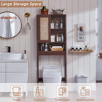 LEYAOYAO Rattan Bathroom Wall Storage Cabinet, Boho Medicine Cabinet
