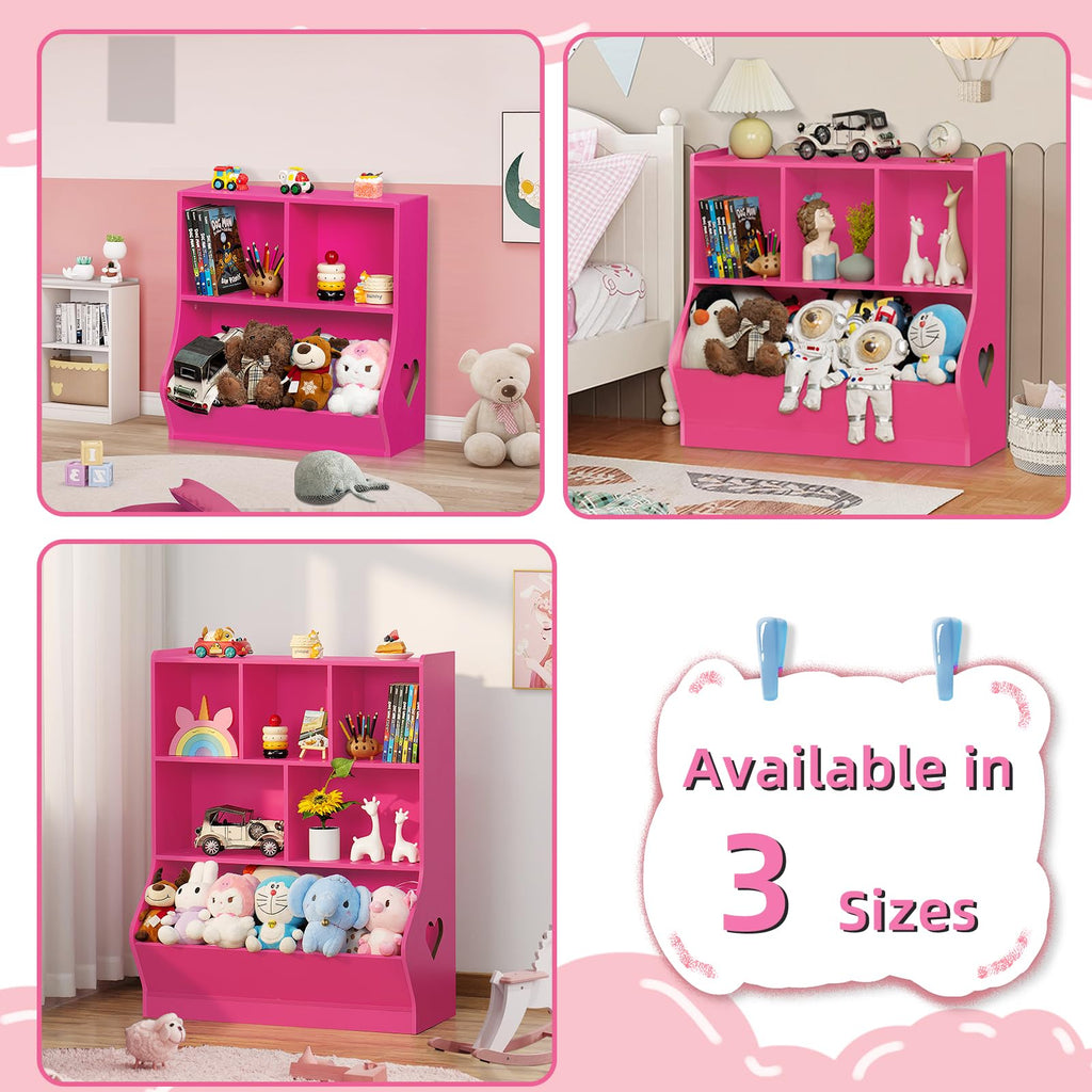 Lerliuo Kids Bookshelf and Toy Storage, 2 Tier Book Shelf for Kids Rooms