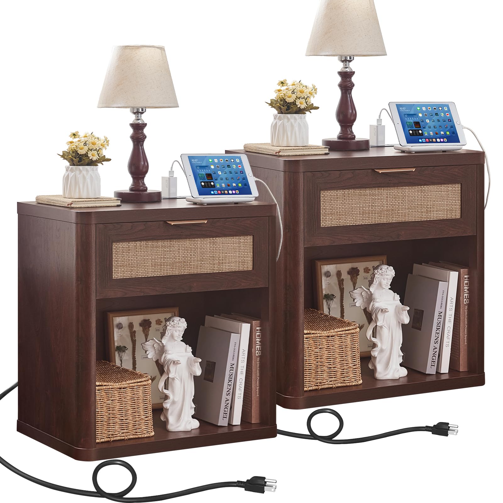 LEYAOYAO Rattan Dresser for Bedroom, 41" Tall Chest of Drawers