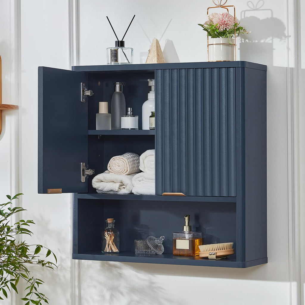 LEYAOYAO 68" Modern Fluted Over The Toilet Storage Cabinet, a Sliding Door