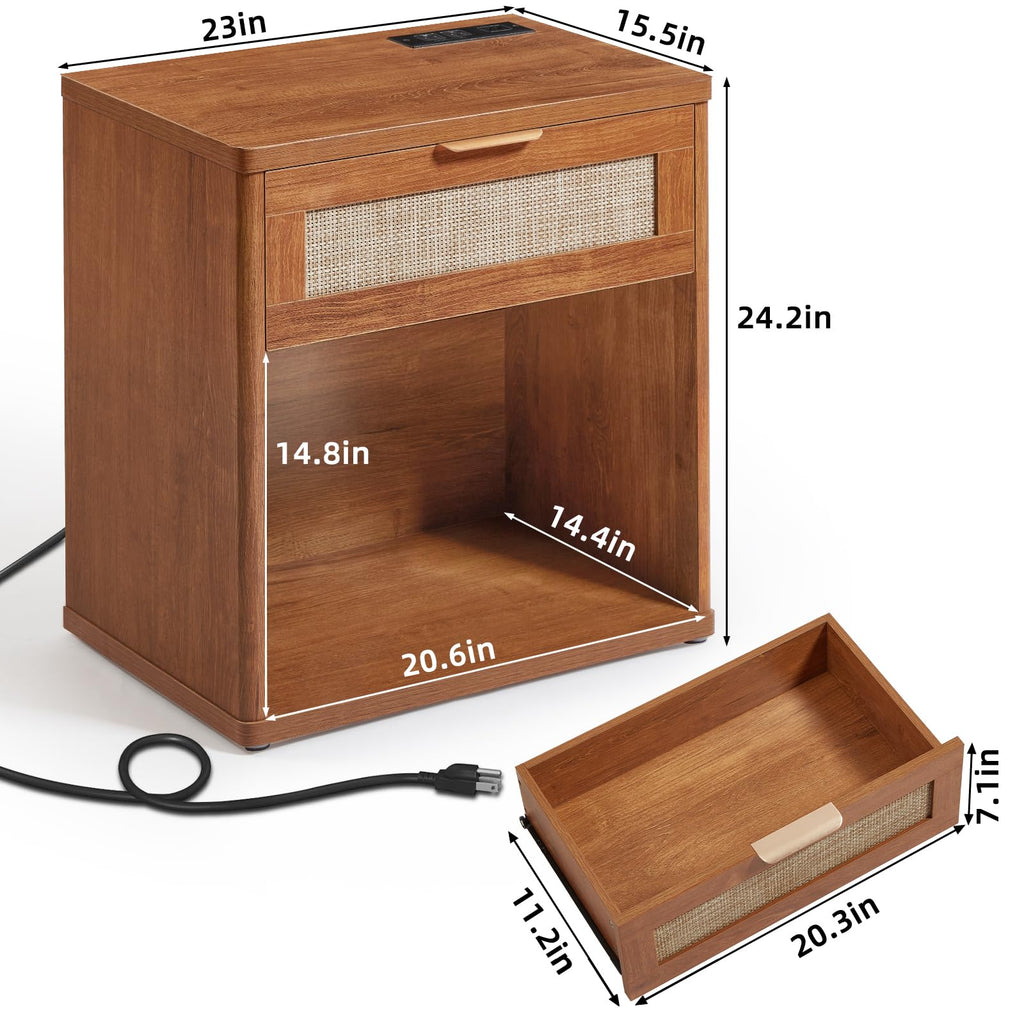 LEYAOYAO Rattan Dresser for Bedroom, 41" Tall Chest of Drawers