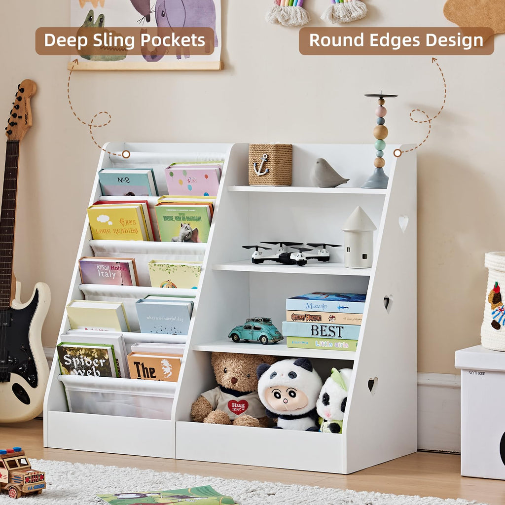Lerliuo 4 Tier Kids Bookshelf, Book Shelf for Kids Rooms