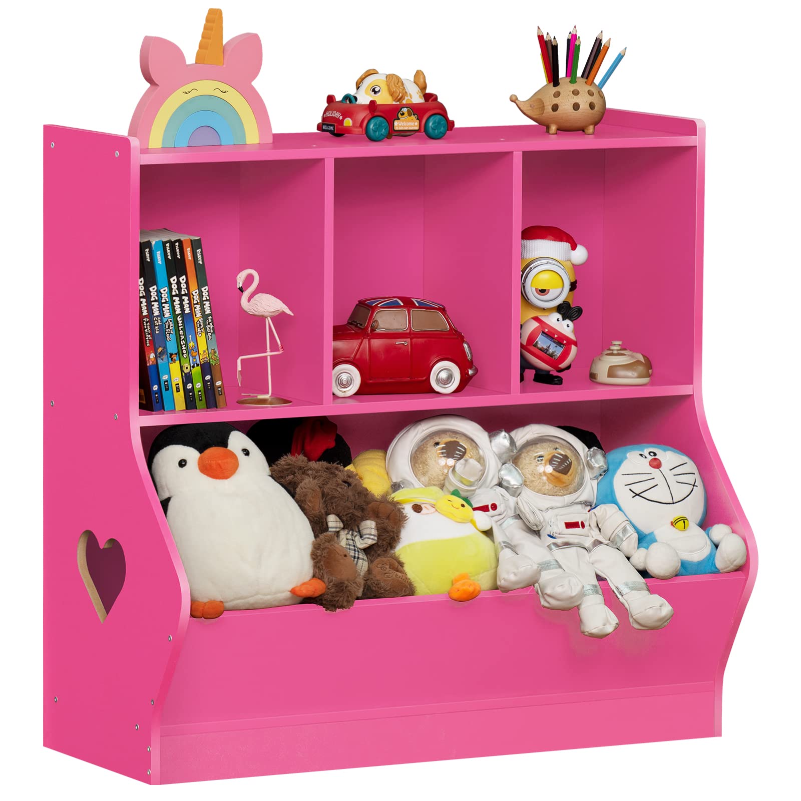 Lerliuo Kids Bookshelf and Toy Storage, 2 Tier Book Shelf for Kids Rooms