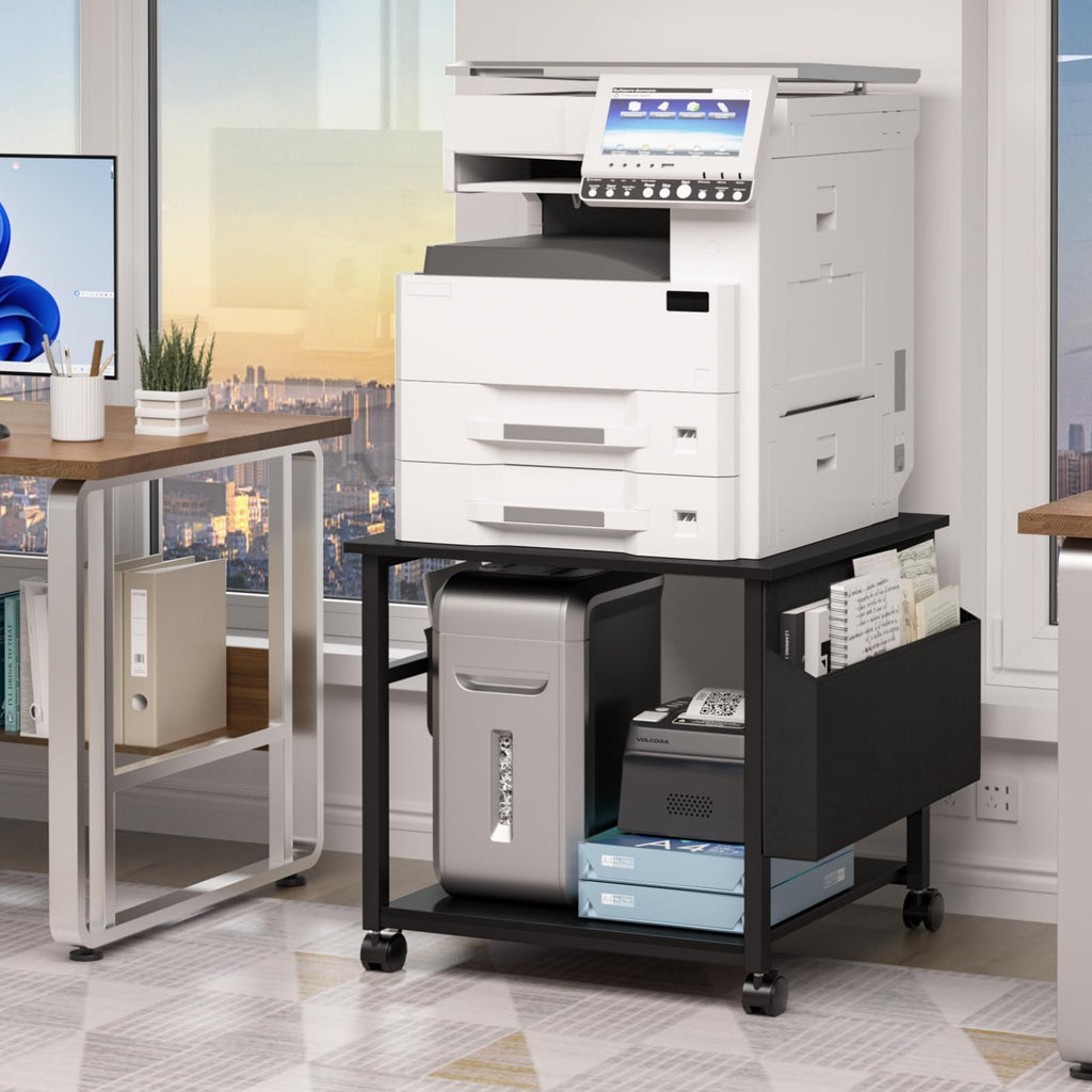 Lerliuo White Large Printer Stand with Storage