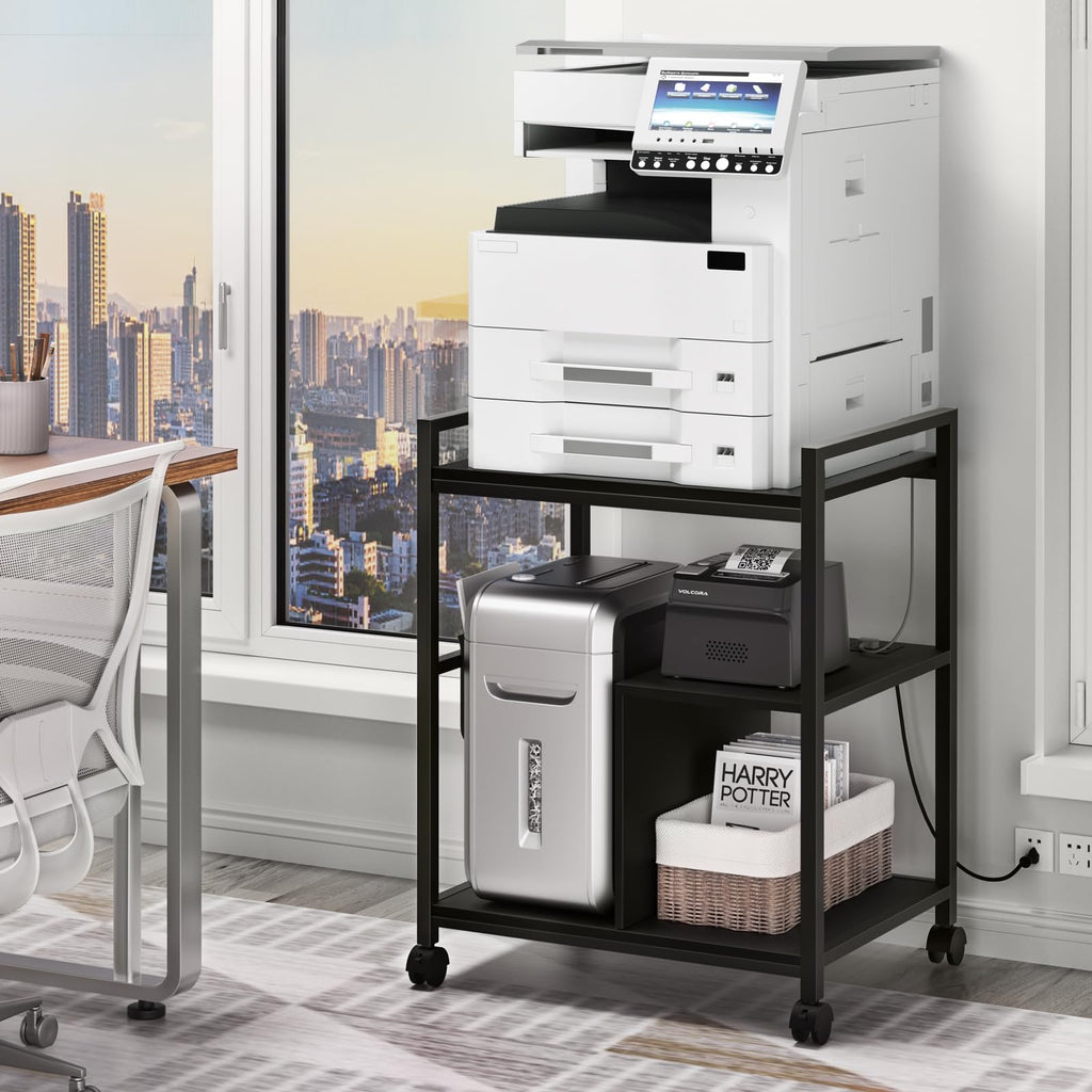 Lerliuo 24" Wide Large Printer Stand with Storage, White